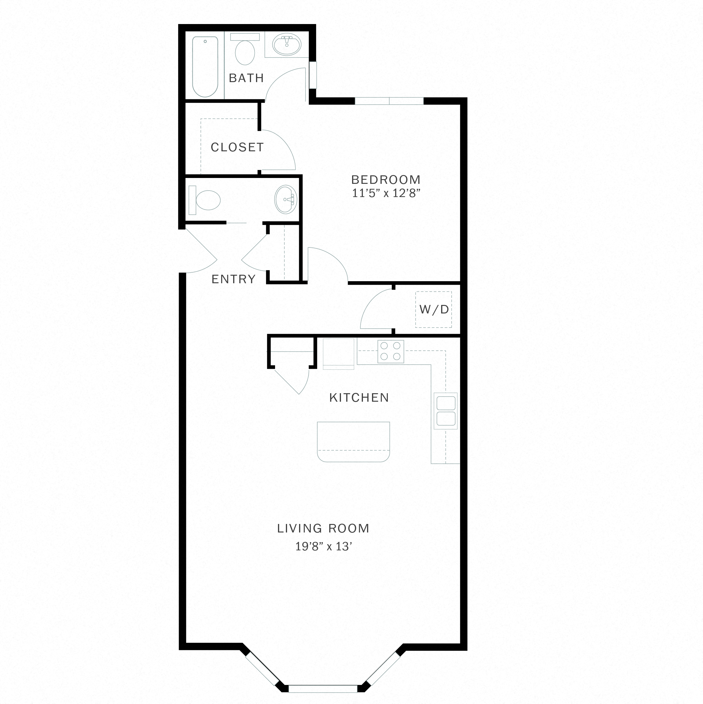 1K floor plan